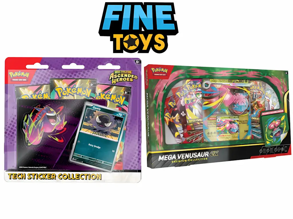 the Mega Venusaur ex ALT ART Premium Collection (In Stock, 8 Packs!) plus the Gastly Tech Sticker pre-order. Secure 11 Total Packs, an exclusive Gastly promo, and two stickers